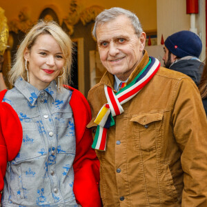 Jean-Charles de Castelbajac et sa femme Pauline de Drouas - Arrivées au défilé Vivienne Westwood Automne/Hiver 2022/2023 lors de la Fashion Week de Paris au Cabaret La Nouvelle Eve à Paris, France, le 5 mars 2022. © Veeren-Clovis/Bestimage 