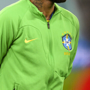 Neymar pendant les hymnes - Match "Brésil - Corée (4-1)" lors de la Coupe du Monde 2022 au Qatar, le 5 décembre 2022.