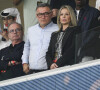 Christophe Galtier (entraineur du PSG), et sa femme, Luis Campos (directeur sportif du PSG), dans les tribunes du match "France - Australie (4-1)" lors de la Coupe du Monde 2022 au Qatar, le 22 novembre 2022.