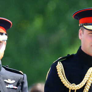 Les princes Harry et William arrivent à la chapelle St. George au château de Windsor - Mariage du prince Harry et de Meghan Markle au château de Windsor, Royaume Uni, le 19 mai 2018. 