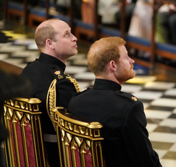 Le prince William, duc de Cambridge et le prince Harry - Cérémonie de mariage du prince Harry et de Meghan Markle en la chapelle Saint-George au château de Windsor, Royaume Uni, le 19 mai 2018. 