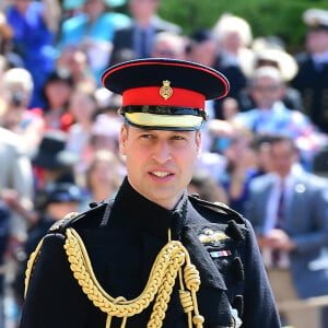 Les princes Harry et William arrivent à la chapelle St. George au château de Windsor - Mariage du prince Harry et de Meghan Markle au château de Windsor, Royaume Uni, le 19 mai 2018. 