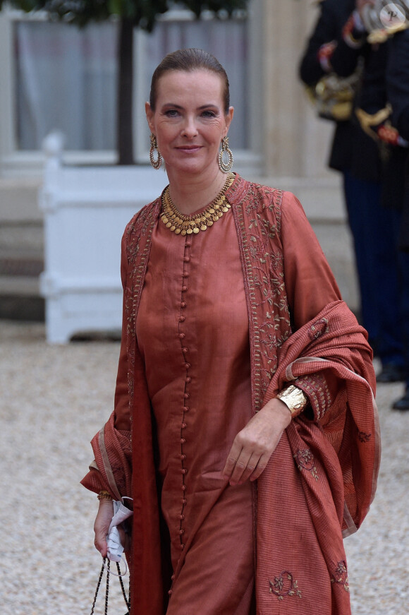 Carole Bouquet - Arrivées au dîner d'Etat organisé pour la visite du président itlalien Sergio Mattarella au Palais de l'Elysée à Paris, le 5 juillet 2021.