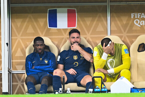Olivier Giroud - Match "France - Argentine" en finale de la Coupe du Monde au Qatar. © Philippe Perusseau / Bestimage