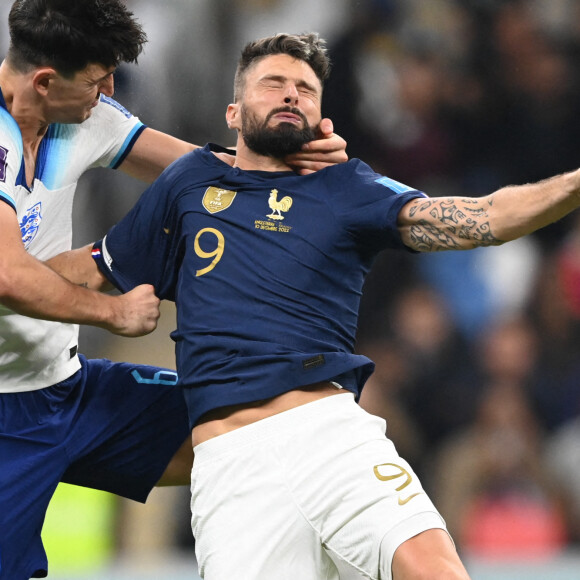 Olivier Giroud au match de football de quart de finale opposant la France à l'Angleterre lors de la coupe du Monde (FIFA 2022) au stade Al Bayt à Al Khor au Qatar, le 10 décembre 2022. La France a gagné 2-1. © Philippe Perusseau/Bestimage