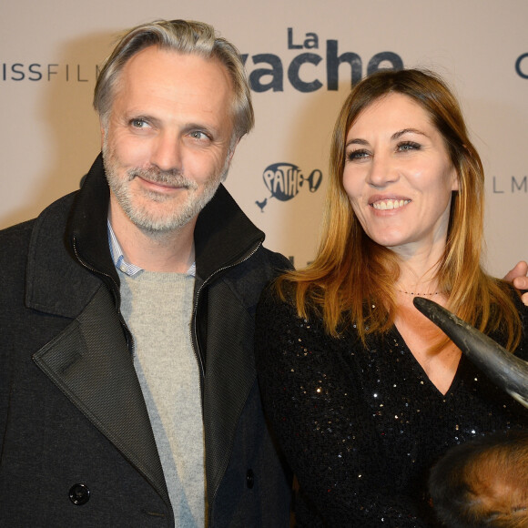 Mathieu Petit et sa compagne Mathilde Seigner à Paris le 14 février 2016. © Coadic Guirec/Bestimage