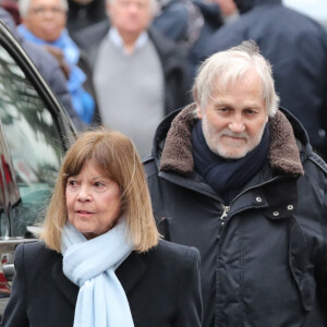 Chantal Goya et son mari Jean-Jacques Debout - Arrivées aux obsèques de Michou en l'église Saint-Jean de Montmartre à Paris. Le 31 janvier 2020