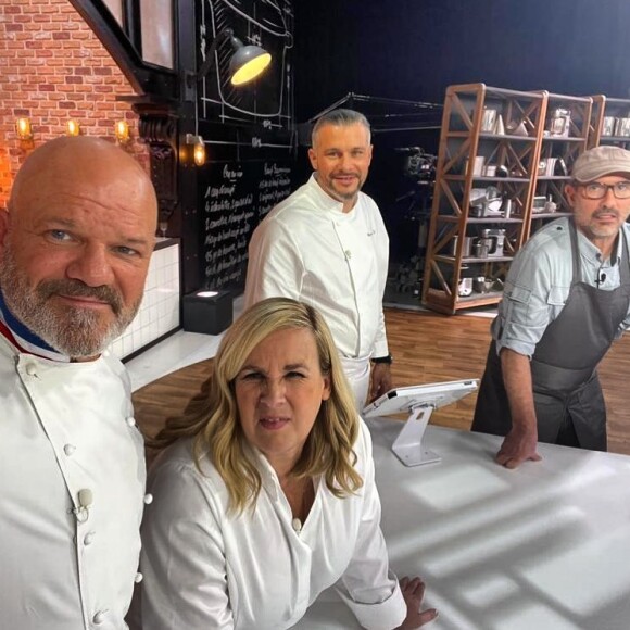 Philippe Etchebest, Hélène Darroze, Paul Pairet et Glenn Viel sur le tournage de "Top Chef 2022"