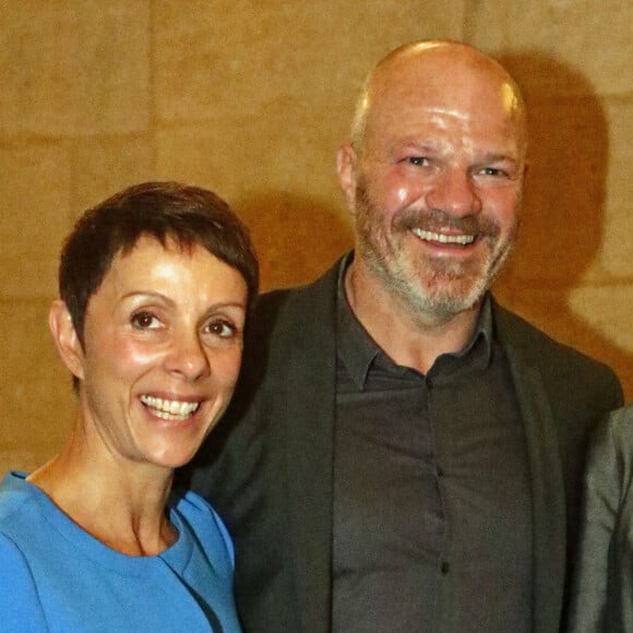Dominique et son mari Philippe Etchebest avec Virginie Calmels (Adjointe au Maire de Bordeaux et Tête de liste " les Républicains " aux élections Régionale) - Le chef Bordelais Philippe Etchebest inaugure son restaurant "Le 4ème mur" en présence de Alain Juppé sous les galeries de l'opera de Bordeaux, en face du restaurant de son concurrent Gordon Ramsay