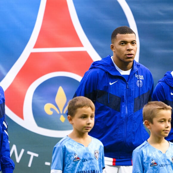 Neymar Jr (PSG) / Kylian Mbappe (PSG) / Lionel Messi (PSG) - Match de Ligue 1 Uber Eats "PSG -Troyes" (4-3) au Parc des Princes à Paris le 29 octobre 2022.