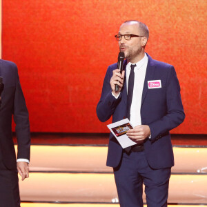 Exclusif - Jérôme Anthony, Nicolas Rossignol (président de l'association) - Enregistrement de l'émission "Tout le monde chante contre le cancer, les stars relèvent le défi" dans le cadre du gala de l'association "Tout le monde chante contre le cancer" présentée par J.Anthony au Dôme de Paris, et diffusée le 4 janvier sur W9. Le 22 novembre 2022 © Christophe Clovis-Coadic Guirec / Bestimage