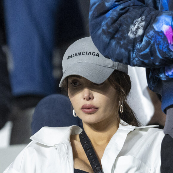 Nabilla Vergara (enceinte) - Les célébrités assistent à la victoire du Real Madrid face à Liverpool (1-0) en finale de la Ligue des Champions au stade de France, le 28 mai 2022. © Cyril Moreau / Bestimage