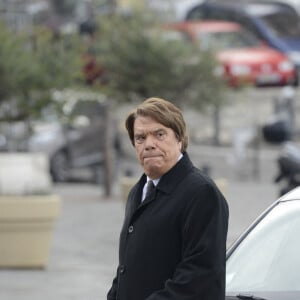 Bernard Tapie - Obsèques de la résistante, journaliste, romancière et veuve de Gaston Defferre, Edmonde Charles-Roux en la cathédrale de la Major à Marseille le 23 janvier 2016.