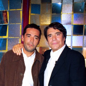 Bernard Tapie et son fils Stéphane dans "Vivement Dimanche" le 30 septembre 1999