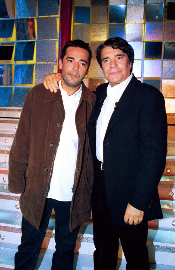 Bernard Tapie et son fils Stéphane dans "Vivement Dimanche" le 30 septembre 1999