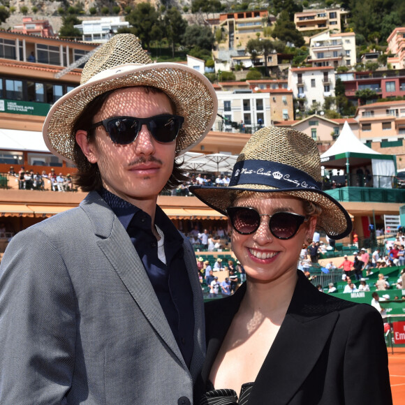 Jazmin Grace Grimaldi ( la fille du prince Albert II de Monaco) et son compagnon Ian Mellencamp assistent au Rolex Monte Carlo Masters 2018 de tennis, au Monte Carlo Country Club à Roquebrune Cap Martin le 18 avril 2018. © Bruno Bebert / Bestimage 