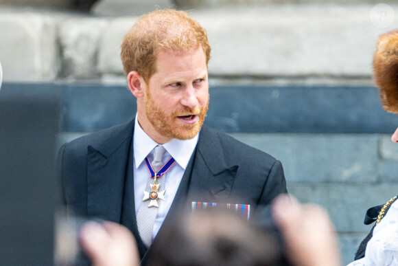 Le prince Harry, duc de Sussex - Les membres de la famille royale et les invités lors de la messe célébrée à la cathédrale Saint-Paul de Londres, dans le cadre du jubilé de platine (70 ans de règne) de la reine Elisabeth II d’Angleterre. Londres, le 3 juin 2022.  Royals attending the Service of Thanksgiving for the Queen, marking the monarch's 70 year Platinum Jubilee, at St Paul’s Cathedral in London. June 3rd, 2022. 