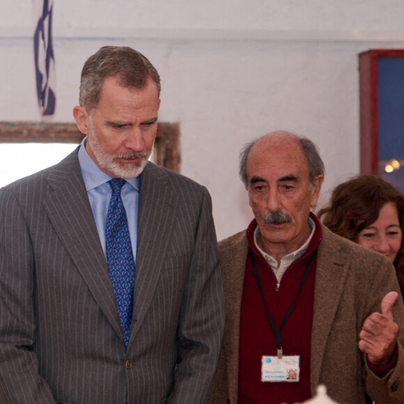 Le roi Felipe VI et la reine Letizia d'Espagne, visitent l'îlot du roi à Minorque, le 12 janvier 2023. 