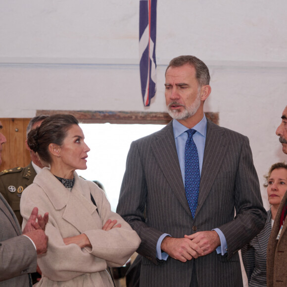 Le roi Felipe VI et la reine Letizia d'Espagne, visitent l'îlot du roi à Minorque, le 12 janvier 2023. 