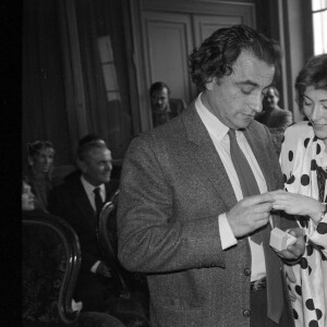 Mariage de Richard Bohringer avec Astrid Marcouli en avril 1986.
