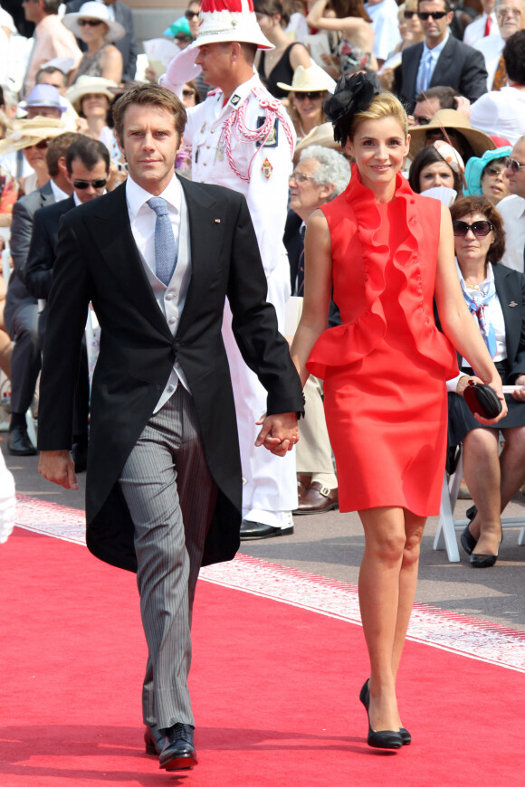 Le prince Emmanuel Philibert de Savoie et la princesse Clotilde de Savoie au mariage du prince Albert de Monaco et de Charlène Wittstock le 2 juillet 2011