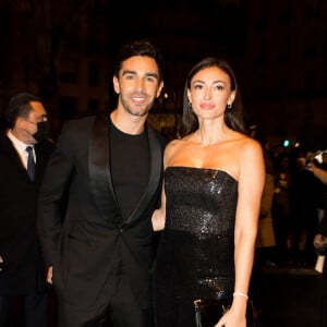 Exclusif - Rachel Legrain-Trapani (Miss France 2007) et son compagnon Valentin Léonard - Arrivées lors de la 10ème édition du "Global Gift Gala 2021" à l'hôtel Four Seasons Hotel George V à Paris le 30 octobre 2021. © Tiziano da Silva/Bestimage 