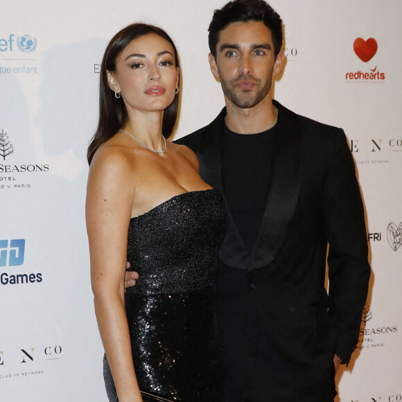 Rachel Legrain-Trapani (Miss France 2007) et son compagnon Valentin Léonard - Photocall de la 10ème édition du "Global Gift Gala 2021" à l'hôtel Four Seasons Hotel George V à Paris. © Marc Ausset Lacroix/Bestimage 