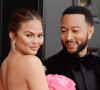 Chrissy Tiegen, John Legend au photocall de la 64ème édition des Grammy Awards au MGM Grand Garden à Las Vegas.