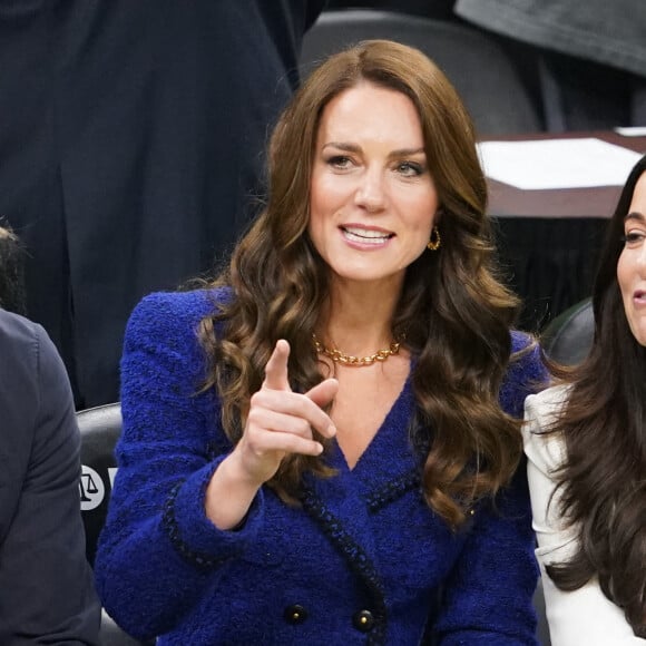 Kate Catherine Middleton, princesse de Galles, lors du match de basket "Boston Celtics vs Miami Heat" à Boston. Le 30 novembre 2022 