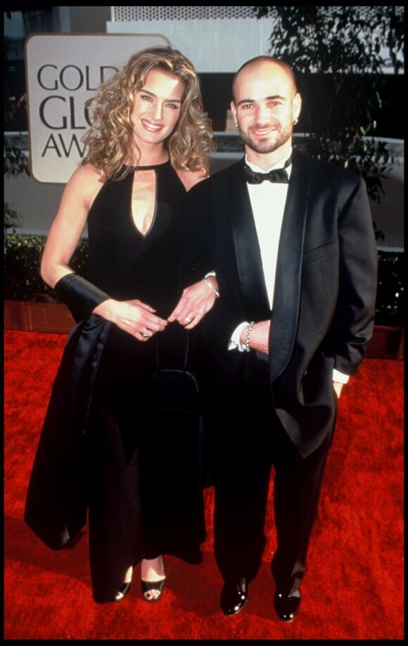 Brooke Shields et Andre Agassi à la soirée des Golden Globes en 1997