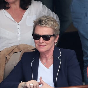 Elise Lucet - People dans les tribunes des Internationaux de France de Tennis de Roland Garros à Paris. Le 9 juin 2018 © Cyril Moreau / Bestimage