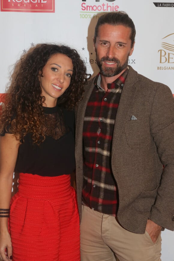 Emmanuelle Rivassoux et son mari Gilles Luka à la soirée "Christmas Party" à l'Espace Showroom Hedgren à Paris, le 16 novembre 2017. © CVS/Bestimage