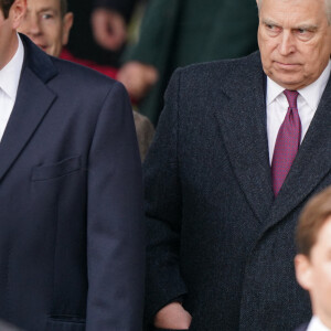 Prince Andrew d'York- La famille royale d'Angleterre assiste au service religieux de Noël à l'église St Mary Magdalene à Sandringham, Norfolk le 25 décembre 2022. 