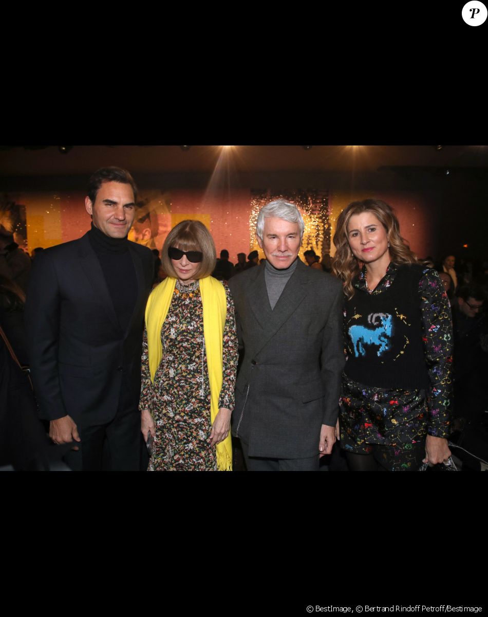 Roger Federer, Anna Wintour, Baz Luhrmann et Mirka Federer - Photocall au défilé de mode Haute-Couture Christian Dior au musée Rodin lors de la Fashion Week Printemps-été 2023 de Paris, France, le 23 janvier 2023. © Bertrand Rindoff Petroff/Bestimage