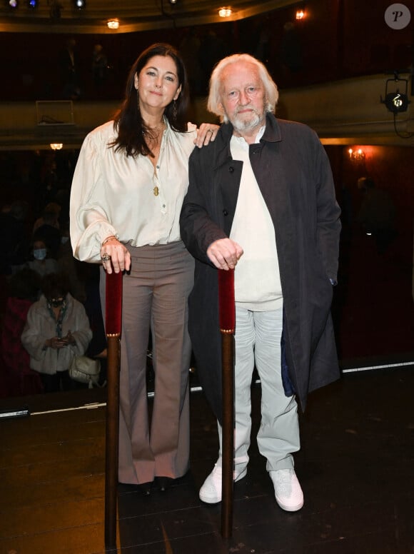 Cristiana Reali et Niels Arestrup lors de la remise de prix du Brigadier 2019 sous la houlette de l'A.R.T. au théâtre Montparnasse à Paris, le 8 décembre 2021. © Coadic Guirec/Bestimage