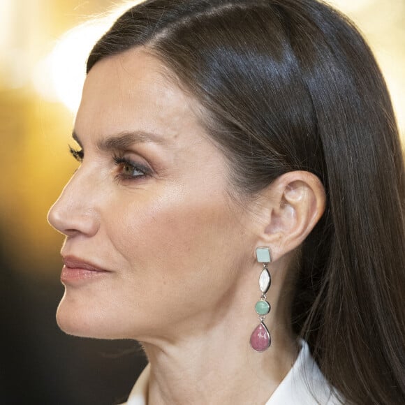 Le roi Felipe VI et la reine Letizia, lors de la réception du corps diplomatique accrédité en Espagne, au Palais Royal à Madrid, le 25 janvier 2023. Le roi Felipe et la reine Letizia d'Espagne reçoivent comme chaque année le corps diplomatique accrédité en Espagne, composé au total de 126 ambassades résidentes dans notre pays et de près de 800 consulats, 153 de carrière et plus de 600 honoraires. En outre, 49 autres pays sont accrédités auprès de l'Espagne, mais ont leur résidence à Paris, Londres, Bruxelles ou Genève. D'autre part, 42 organisations internationales ont leur siège en Espagne. Les diplomates sont des agents publics compétents en relations internationales en vue d'être accrédités auprès d'autres États ainsi qu'auprès d'organisations internationales à caractère représentatif. 