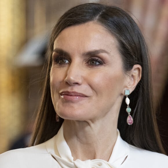 Le roi Felipe VI et la reine Letizia, lors de la réception du corps diplomatique accrédité en Espagne, au Palais Royal à Madrid, le 25 janvier 2023. Le roi Felipe et la reine Letizia d'Espagne reçoivent comme chaque année le corps diplomatique accrédité en Espagne, composé au total de 126 ambassades résidentes dans notre pays et de près de 800 consulats, 153 de carrière et plus de 600 honoraires. En outre, 49 autres pays sont accrédités auprès de l'Espagne, mais ont leur résidence à Paris, Londres, Bruxelles ou Genève. D'autre part, 42 organisations internationales ont leur siège en Espagne. Les diplomates sont des agents publics compétents en relations internationales en vue d'être accrédités auprès d'autres États ainsi qu'auprès d'organisations internationales à caractère représentatif. 