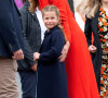 La princesse Charlotte de Cambridge en visite au château de Cardiff, Royaume Uni à l'occasion du jubilé de platine de la reine d'Angleterre. 