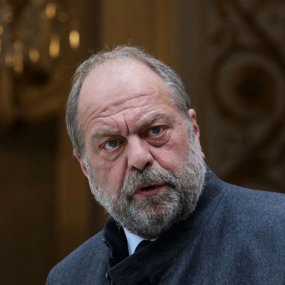 Eric Dupond-Moretti, ministre de la justice, garde des Sceaux donne une conférence de presse à l'issue du conseil des ministres au palais de l'Elysée à Paris, France. © Stéphane Lemouton/Bestimage