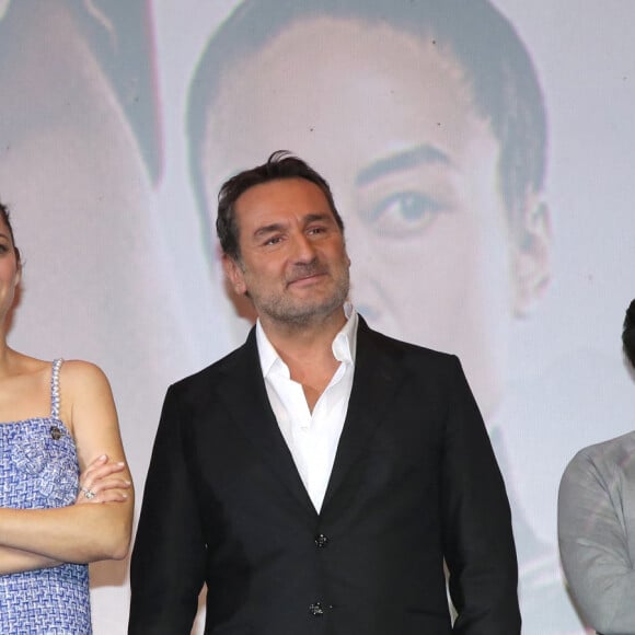 Exclusif - Vincent Desagnat, Marion Cotillard et Gilles Lellouche - Première du film Astérix et Obélix "L'Empire du Milieu" au cinéma Le Grand Rex à Paris le 15 janvier 2023. © Bertrand Rindoff / Bestimage 