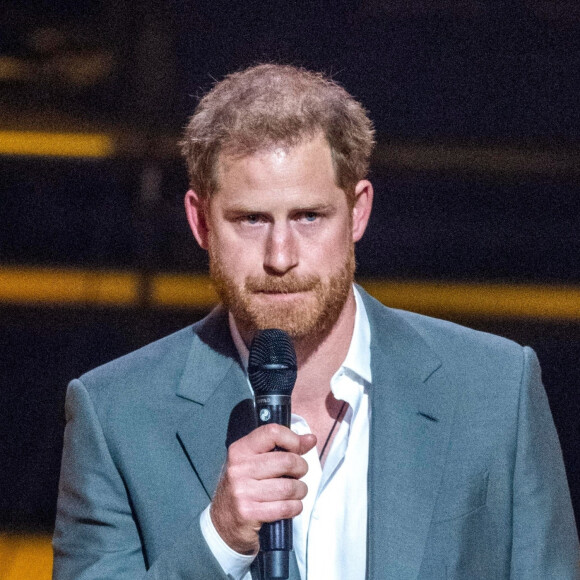 Le prince Harry et Meghan Markle lors de la cérémonie d'ouverture des Invictus Games 2020 à La Haye. 