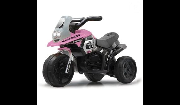 Votre enfant va découvrir la vitesse en toute sécurité avec cette moto Ride-on E-Trike Racer rose vif