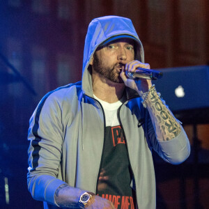 Eminem en concert lors du festival "Bonnaroo Music and Arts" à Manchester, le 17 juin 2018.