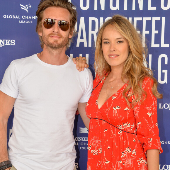 Exclusif - Philippe Lacheau et sa compagne Elodie Fontan (Marraine du LGCT - LPEJ 2019) - Photocall - Longines Paris Eiffel Jumping au Champ de Mars à Paris, le 7 juillet 2019. © Veeren Ramsamy/Bestimage 