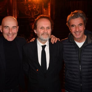 Exclusif - Nicolas Canteloup, Jean-Marc Dumontet, guest à la générale de la comédie musicale "Al Capone" aux Folies Bergère à Paris le 9 février 2023. © Veeren / B. Rindoff / Bestimage 