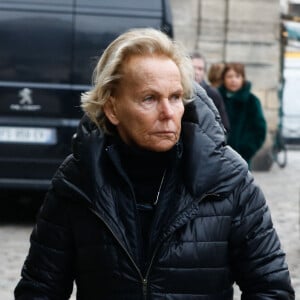 Christine Ockrent - Obsèques de Philippe Tesson en l'église Saint-Germain-des-Prés à Paris, le 10 février 2023. © Christophe Clovis / Bestimage