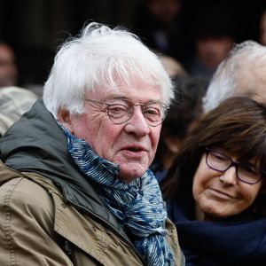 Patrice Carmouze - Sorties des obsèques de Philippe Tesson en l'église Saint-Germain-des-Prés à Paris le 10 février 2023. © Christophe Clovis / Bestimage