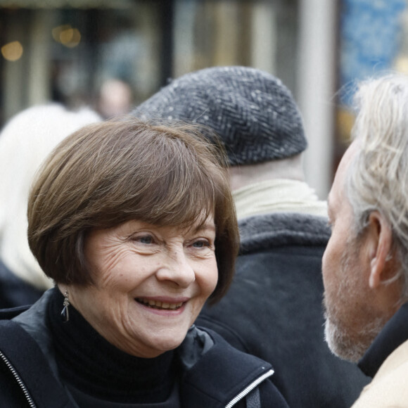 Macha Méril - Sorties des obsèques de Philippe Tesson en l'église Saint-Germain-des-Prés à Paris le 10 février 2023. © Christophe Clovis / Bestimage