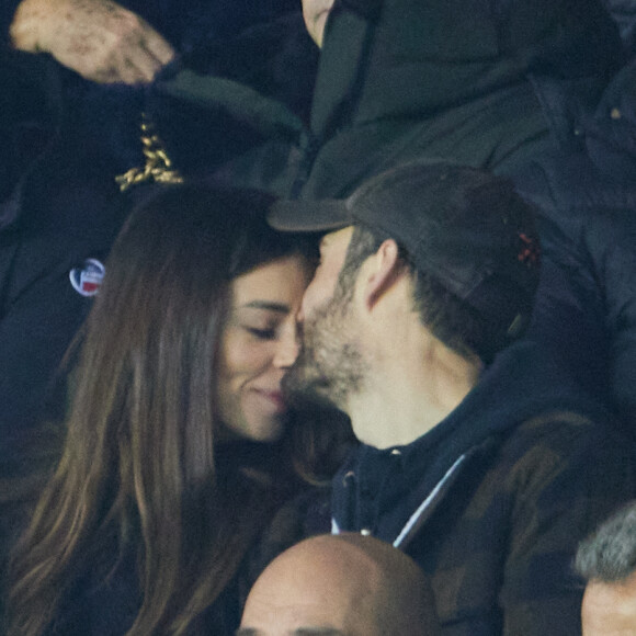 Exclusif - Louis Sarkozy et sa femme Natali Husic - People en tribunes du match de Ligue 1 Uber Eats "PSG contre Reims" (1-1) au Parc des Princes à Paris.