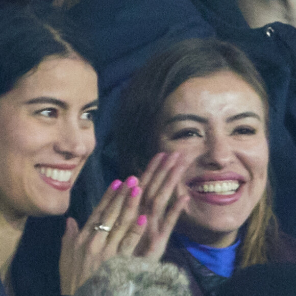 Exclusif - Louis Sarkozy et sa femme Natali Husic - People en tribunes du match de Ligue 1 Uber Eats "PSG contre Reims" (1-1) au Parc des Princes à Paris le 29 janvier 2023. 